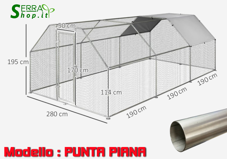 gabbia recinto galline serrashop rete struttura acciaio riparo polli madelux