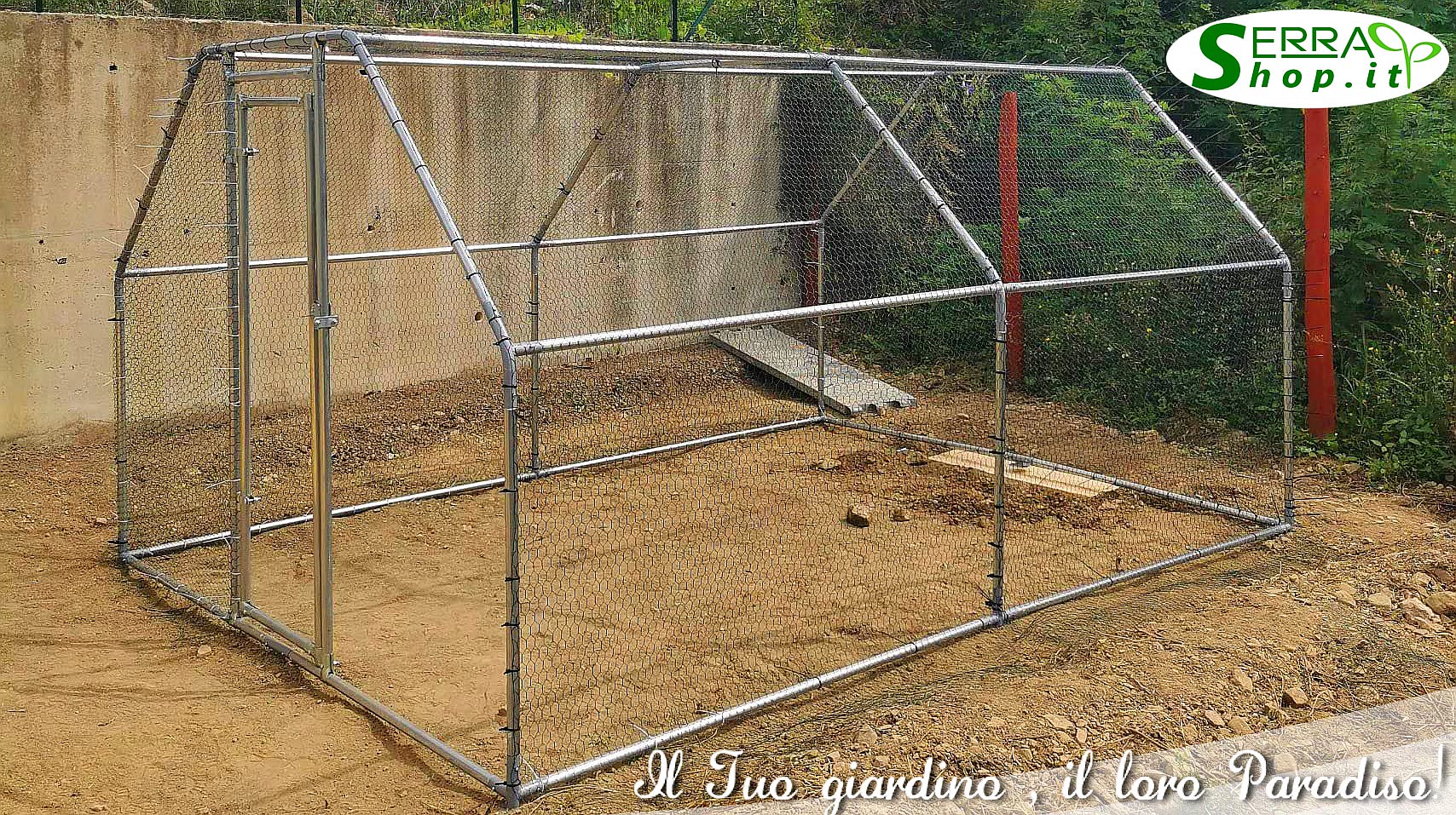gabbia recinto galline serrashop rete struttura acciaio riparo polli madelux