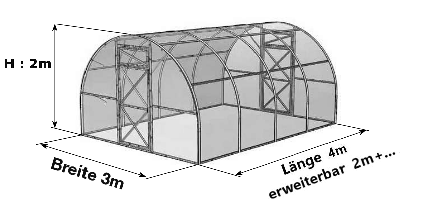 Tunnel Gewächshaus aus Polycarbonat