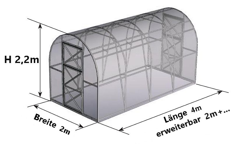 Tunnel Gewächshaus aus Polycarbonat