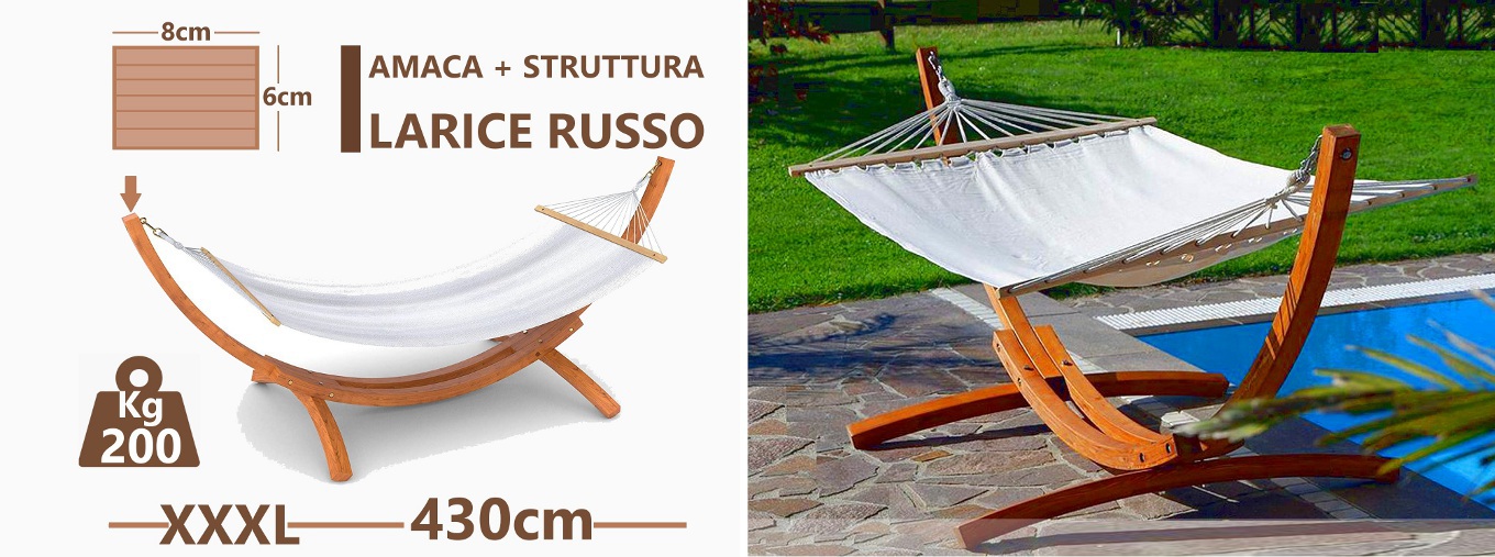 amaca in legno supporto in larice amache