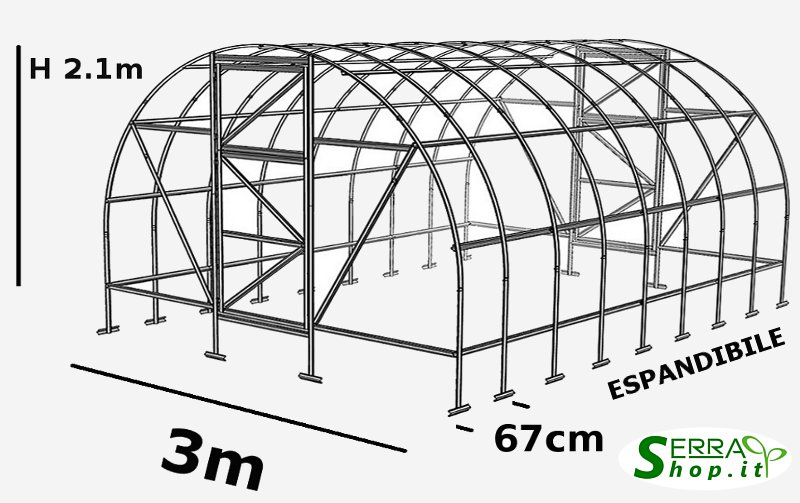serra tunnel arco policarbonato 4mm compact serrashop