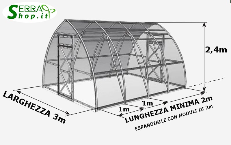 serra tunnel arco policarbonato 4mm compact serrashop