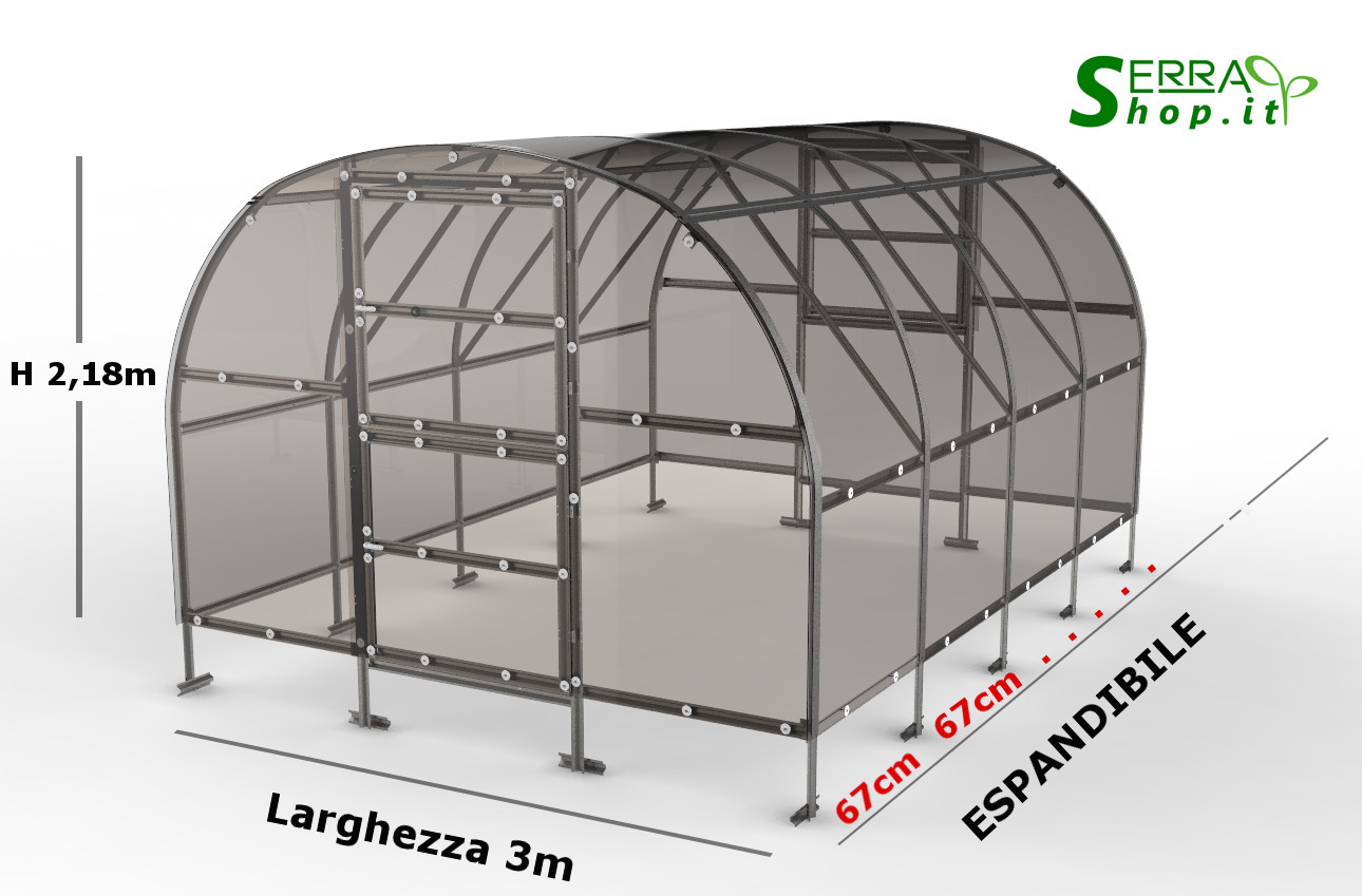 serra tunnel arco policarbonato 4mm compact serrashop