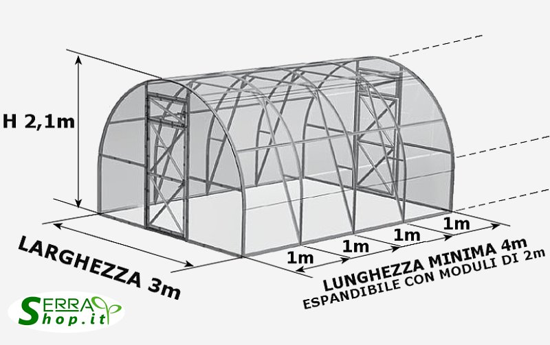 serra tunnel arco policarbonato 4mm compact serrashop