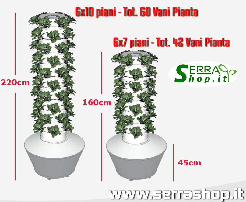 serra attrezzatura idroponica coltivazione torre