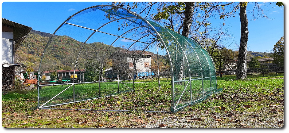 serra tunnel antigrandine con rete