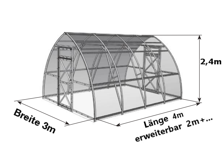 Tunnel Gewächshaus aus Polycarbonat