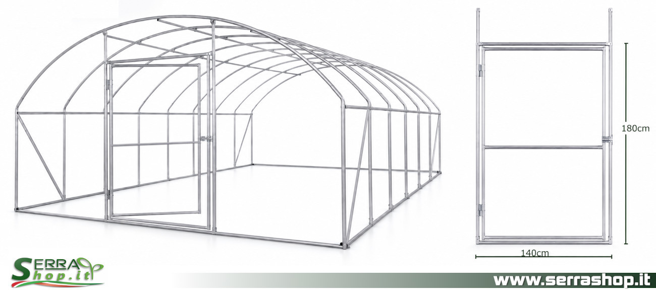 serre tunnel con telo PE antigrandine serrashop