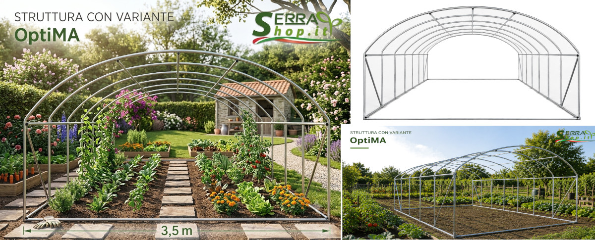 serra tunnel pvc easy plus orto giardino vivaio serre acciaio solo struttura