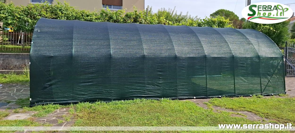 struttura tunnel con telo ombreggiante antigrandine serrashop