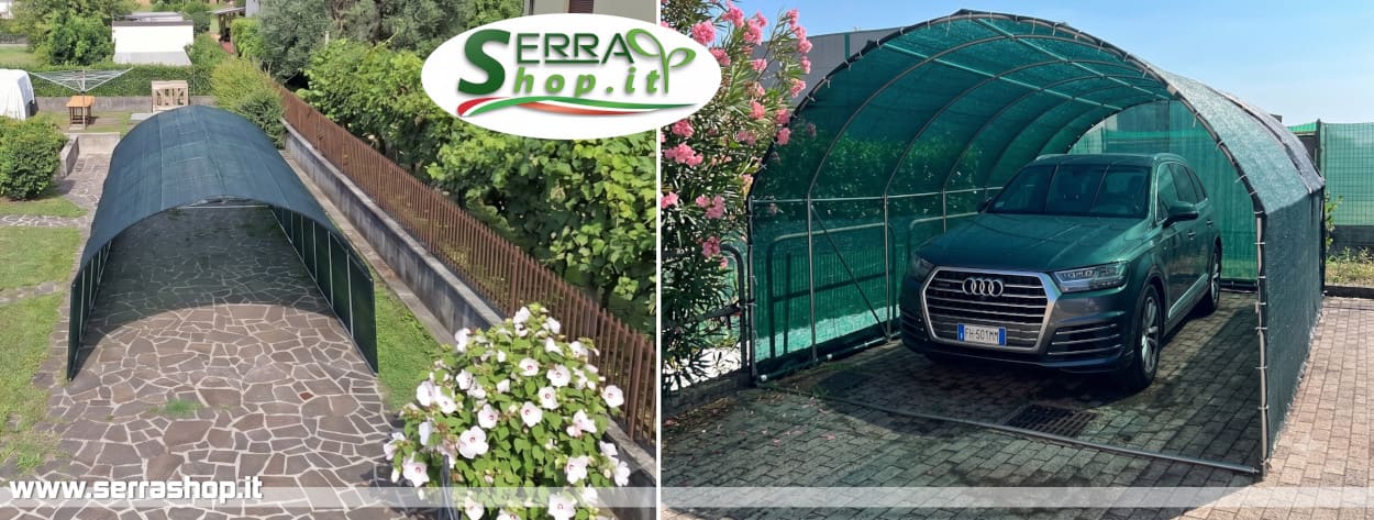 serra tunnel acciaio ombreggiante antigrandine