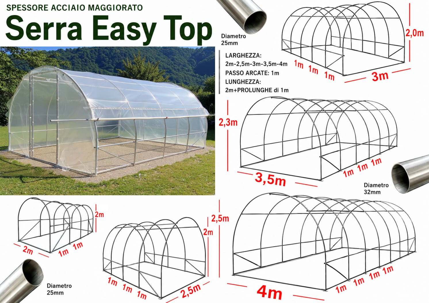 serra easy professionale con apertura a rullo
