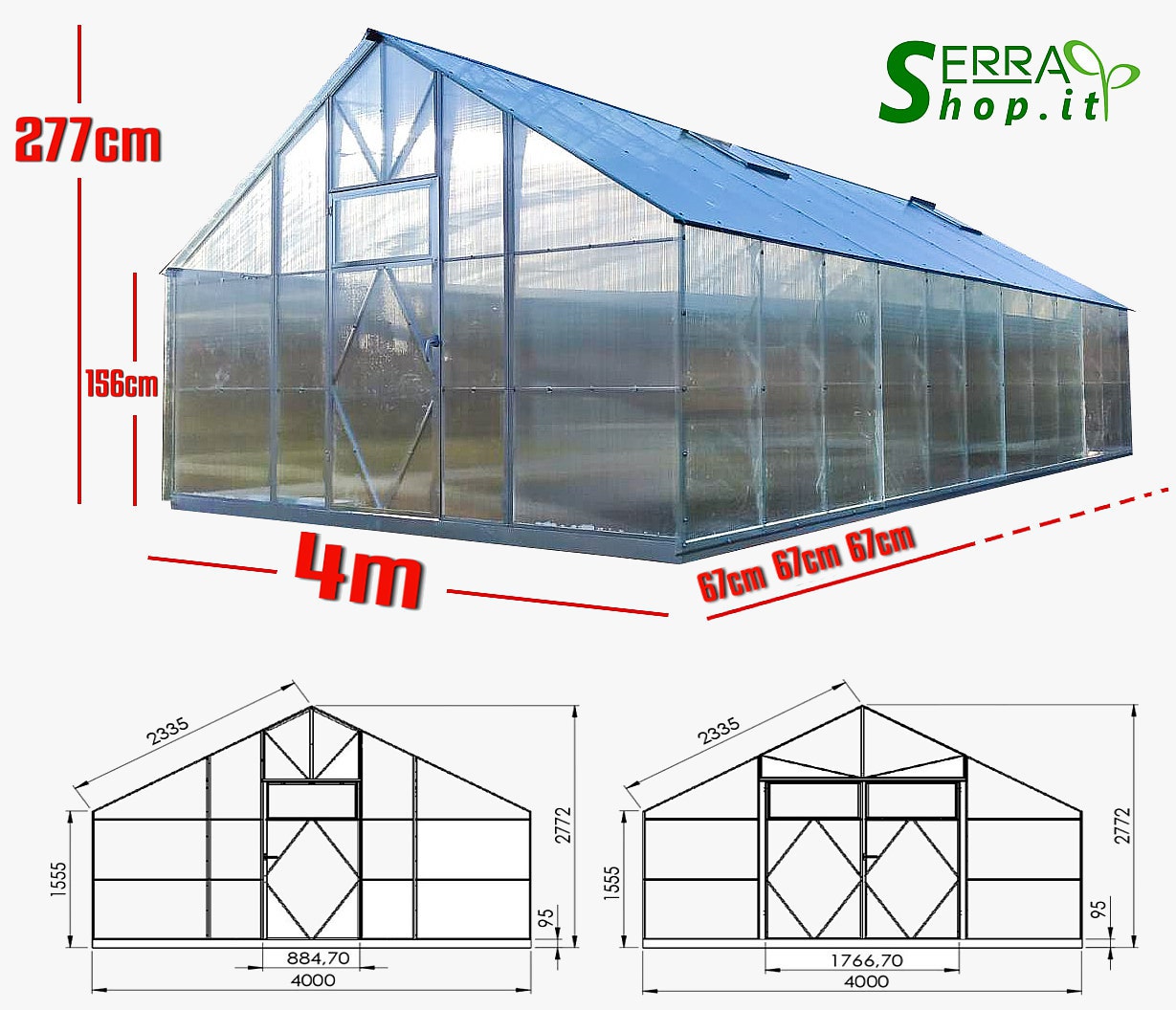 serra tunnel arco policarbonato 4mm compact serrashop